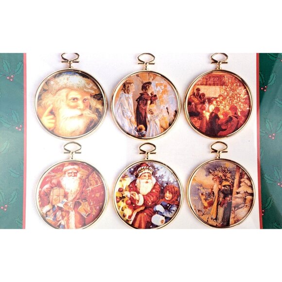 Vintage Jigsaw Puzzle Ornaments Bits Pieces Santa Christmas New Sealed 11-0486 - Picture 2 of 5